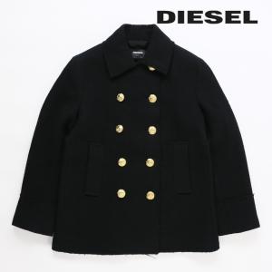 ディーゼル DIESEL ジャケットコート レディース カットオフ 切りっぱなし ウール混 ブークレ ダブルブレスト W-NILAJ｜tutto-tutto