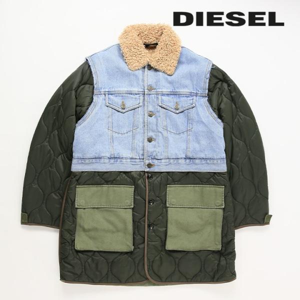 ディーゼル DIESEL キルティング中綿コート レディース 異素材切替 ボア デニム W-SHAY...