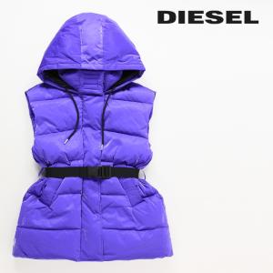 ディーゼル DIESEL ノースリーブダウンジャケット レディース ベルト付き フード リアルダウンベスト W-LALLA-SL｜tutto-tutto