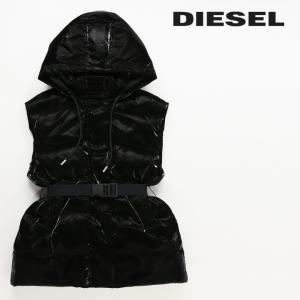 ディーゼル DIESEL ノースリーブダウンジャケット レディース ベルト付き フード リアルダウンベスト W-LALLA-SL｜tutto-tutto