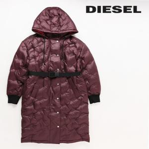 ディーゼル DIESEL ロングダウンコート レディース ロゴキルティング ビッグサイズ W-LALLA｜tutto-tutto