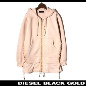 ディーゼルブラックゴールド DIESEL BLACK GOLD ジップアップパーカー レディース サイドパラコードレースアップアクセント ビッグシルエット FERISTOFF