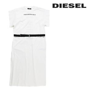 ディーゼル DIESEL コットンワンピース レディース ワンポイント刺繍 バックプリント グログランベルト D-FLIX｜tutto-tutto