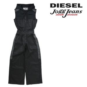 ディーゼル DIESEL ノースリーブジャンプスーツ レディース 反射素材パイピング 微ストレッチ スウェットデニム ジョグジーンズ D-JAYLEN-NE｜tutto-tutto