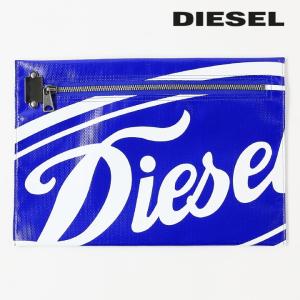 ディーゼル DIESEL フラットポーチ メンズ レディース 男女兼用 ロゴプリント ターポリン生地 クラッチ ウォレット SLYW｜tutto-tutto