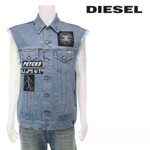 ディーゼル DIESEL デニムベスト メンズ ヴィンテージダメージ加工 カットオフ 切りっぱなし フリンジ ノースリーブデニムジャケット D-VINNY-M｜買っCiao!トゥット トゥット