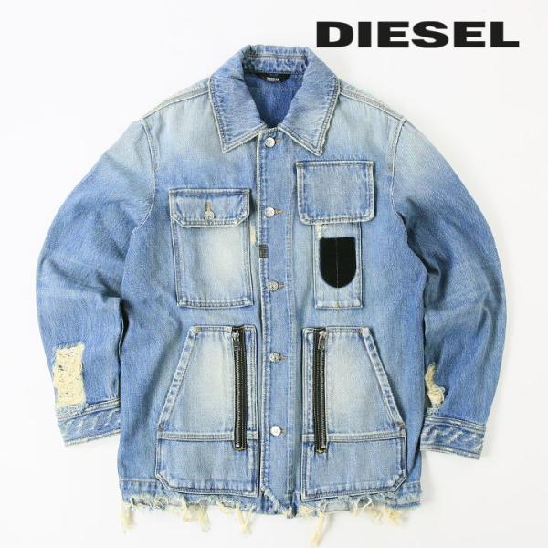 ディーゼル DIESEL デニムジャケット メンズ ヴィンテージデストロイダメージ加工 オーバーサイ...