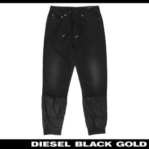 ディーゼルブラックゴールド DIESEL BLACK GOLD ジョガーパンツ メンズ 異素材切替 テーパード デニム調 TYPE-2633