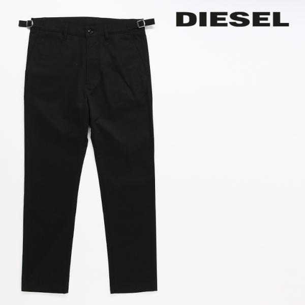 ディーゼル DIESEL チノパンツ メンズ ワンポイントロゴパッチ アジャスターベルト コットン ...