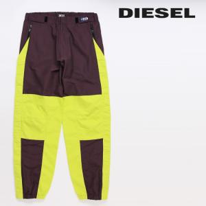 DIESEL（ディーゼル） レザーパンツ メンズ 羊革×牛革切替 裾ジップ 裾