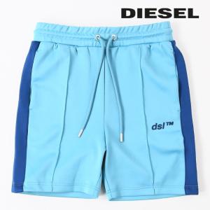 ディーゼル DIESEL ジャージハーフパンツ メンズ サスティナブル グリーンレーベル ウエストゴム ドロスト ラバーロゴ サイドライン P-KURLY｜tutto-tutto