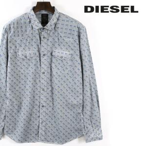 ディーゼル DIESEL 長袖シャツ メンズ 麻混 総柄 薄手 SULPHER-P