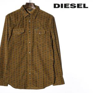 ディーゼル DIESEL 長袖シャツ メンズ 総柄 小花柄 スナップボタン コーデュロイシャツ S-WATI