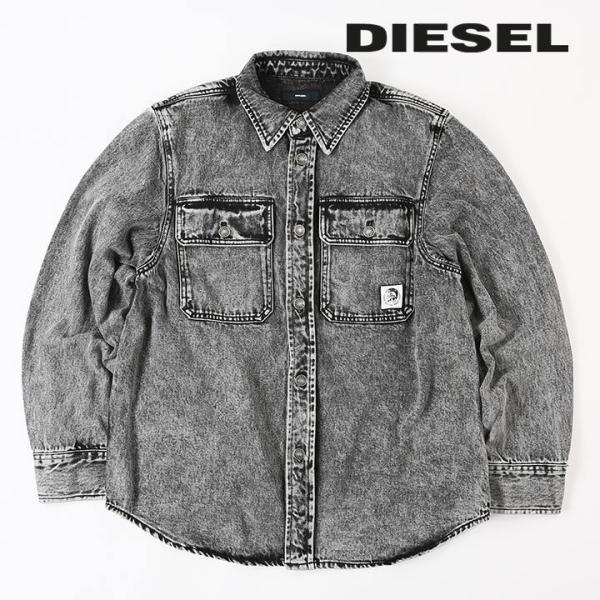 ディーゼル DIESEL 長袖デニムシャツ メンズ ヴィンテージウォッシュ加工 厚手 ヘビーウェイト...