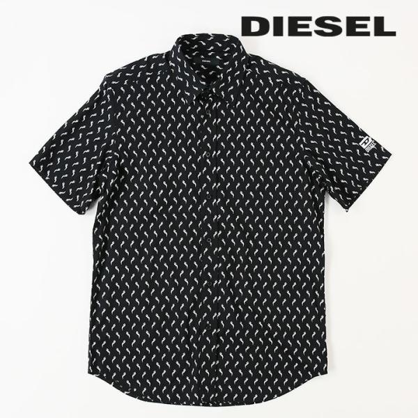 ディーゼル DIESEL 半袖コットンシャツ メンズ トライバル柄 総柄 ストレッチ S-RILEY...