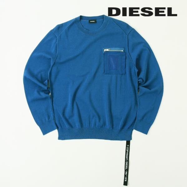 ディーゼル DIESEL ニットセーター メンズ 胸元ジップポケット 薄手 長袖 プルオーバー K-...