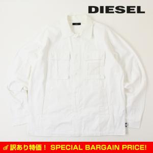 ディーゼル DIESEL 長袖コットンシャツ メンズ B品 訳あり 異素材ミックス 厚手 S-GUN...