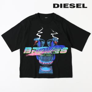 ディーゼル DIESEL 半袖Tシャツ カットソー メンズ プリント クルーネック T-DELPHI-E1｜tutto-tutto