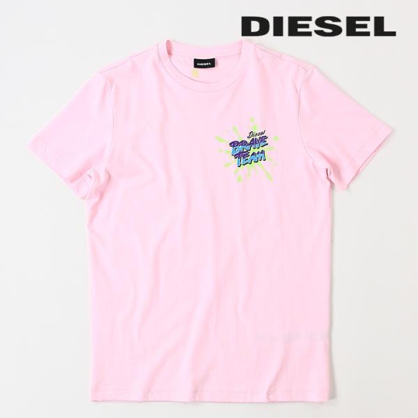 ディーゼル DIESEL 半袖Tシャツ カットソー メンズ プリント クルーネック コットン T-D...