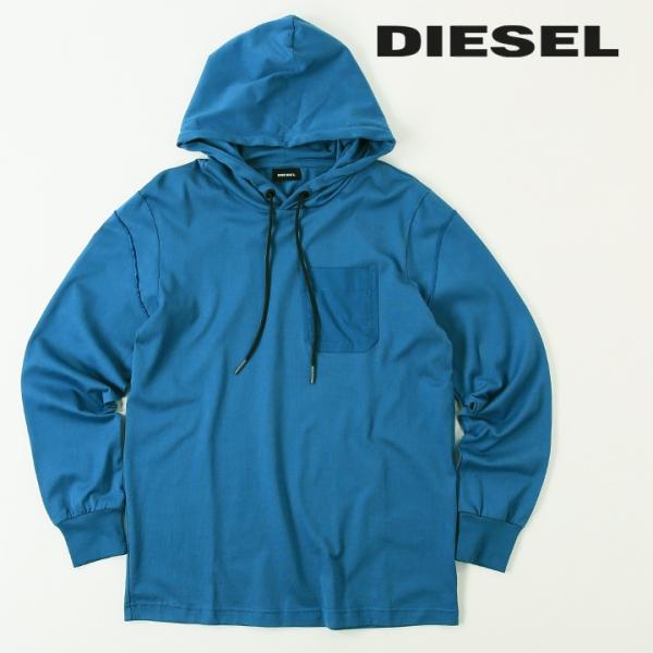 ディーゼル DIESEL 長袖Tシャツ カットソー メンズ スーピマコットン カットオフ フード付き...