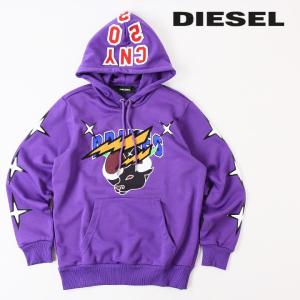 ディーゼル DIESEL スウェットパーカー メンズ レディース 男女兼用 刺繍ワッペン プリント 長袖 プルオーバー CL-S-GIRK-HOOD-O1｜tutto-tutto