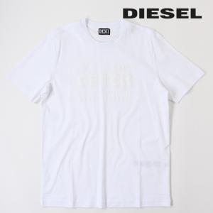 ディーゼル DIESEL 半袖Tシャツ カットソー メンズ ロゴプリント ラウンドネック マーセライズドコットン シルクタッチ T-JUST-B63｜tutto-tutto