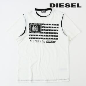 ディーゼル DIESEL 半袖Tシャツ カットソー メンズ プリント カット