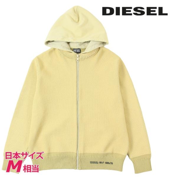 ディーゼル DIESEL 長袖ニットパーカー メンズ オーバーダイコーティング加工 ロゴプリント ジ...