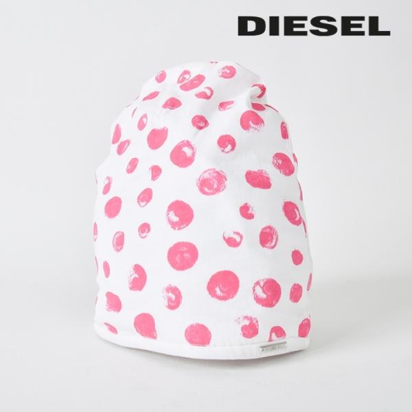 ディーゼルキッズ DIESEL KID ワッチキャップ 帽子 ガール かすれドット柄 水玉柄 コット...