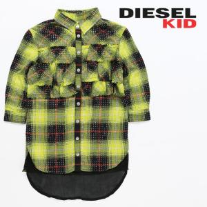 ディーゼルキッズ DIESEL KID 長袖シャツワンピース ジュニア ガール ラインストーン キラキラ チェック柄 子ども服 女の子 DARZ｜tutto-tutto