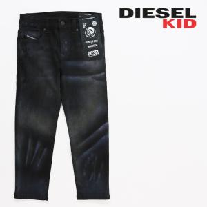 ディーゼルキッズ DIESEL KID チノパンツ ジュニア ボーイ ウォッシュ加工 ラメ加工 ストレッチ スキニー 子ども服 男の子 ブラックデニム MHARKY-J｜tutto-tutto