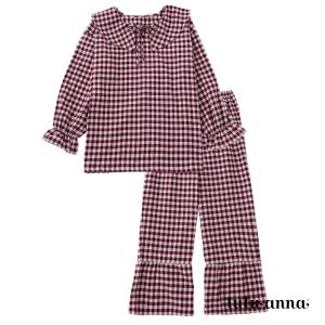 ルームウェア 部屋着 レディース 女性  ギンガムフリルフランネルパジャマ チュチュアンナ