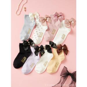 レッグウェア サテンリボンパール付きソックス12cm丈 チュチュアンナ