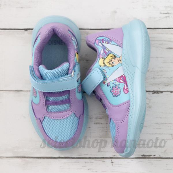 子供靴 ディズニー ティンカーベル キッズシューズ スニーカー （水色xラベンダー） 女の子 ガール...