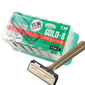 貝印 長柄カミソリゴールド10入 LGα-10B1 10本入 1パック : 中村産業