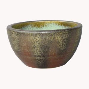 信楽焼 NEW 青窯肌ひねりボウル水鉢 10号 睡蓮鉢