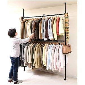 山善 ハンガーラック 突っ張り 衣類収納 幅166cm