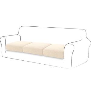 TIANSHU 3枚セット ソファー座面カバー 1人掛け,ソファー クッション カバー 無地 縦横弾力 ストレッチ フィット