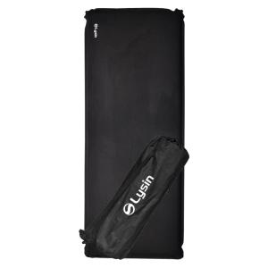 キャンプマット インフレーター マット 撥水加工 ワイド設計 幅70cm 厚さ8cm ブラック