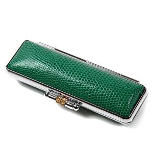 Airself 印鑑卸売工房 本牛革 印鑑ケース トカゲ革柄 最高級朱肉付 実印 銀行印用