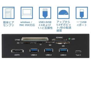 PCフロントパネル VBESTLIFE ダッシュボード 5.25インチ USB 3.0/3.1/SATAポート 超耐久性 多機能 内蔵カード｜tvilbidvirk3