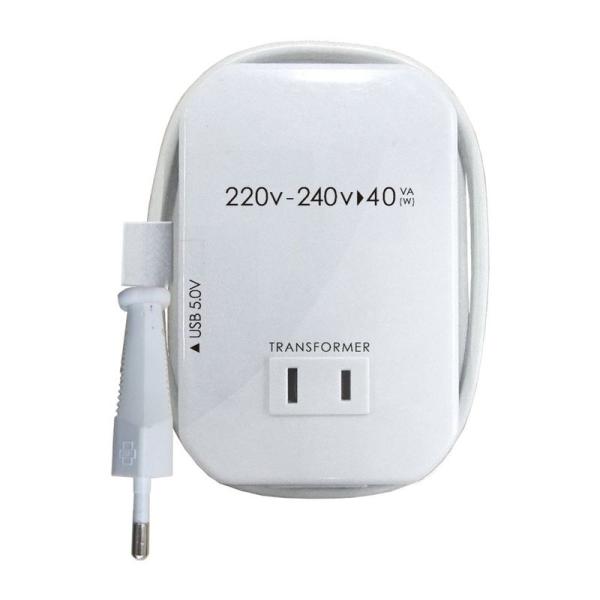 旅行用品・旅行小物 2口変圧器 USB 220-240V/40VA カシムラ 海外用薄型変圧器 NT...