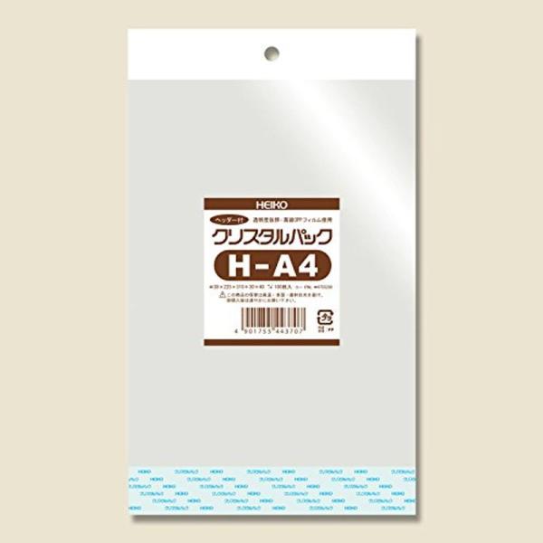 ヘイコー OPP袋 クリスタルパック Ｈ Ａ４ (ヘッダー付き) 1000枚（100枚×10袋）