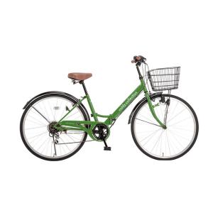 シティー・ファミリーサイクル グリーン 自転車 voldy.collection 26インチ折りたたみシティサイクル VFC-001｜tvilbidvirk3