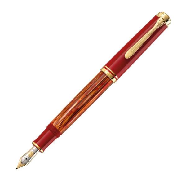 Pelikan 万年筆 M 中字 トータスシェルレッド スーベレーン M600 吸入式 限定 正規輸...