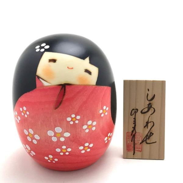 民芸品 ピンク 9cm 木製人形 日本うさぶろこけし 民芸 日本製