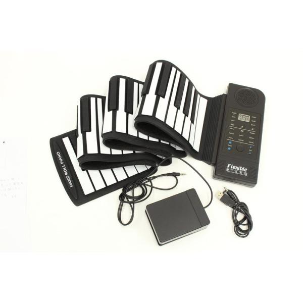 楽器 リビングアウト ロールアップピアノ88鍵盤 白黒