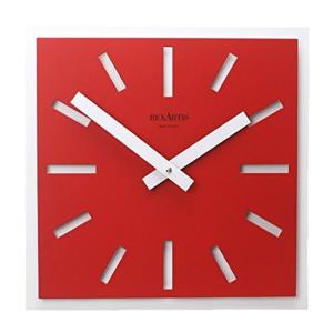 木製 スクエアデザイン 掛け時計 イタリア製 ウォールクロック NAOS/ナオス赤 レッド 壁掛け時計 掛け時計 おしゃれ デザイン アート｜tvilbidvirk3