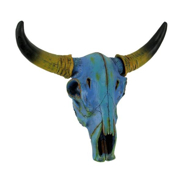 Colorful Blue Tie Dye Steer Skull Wall Hanging by ...