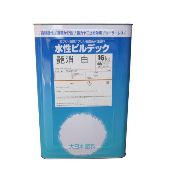 塗料缶・ペンキ 白 大日本塗料 水性ビルデック つや消し 16kg